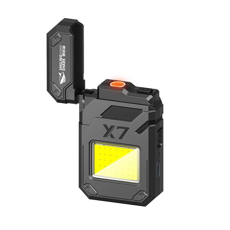 Smiling Shark Keychain Lamp Electronic Lighter COB Lighting Portable Work Flashlight Can Light Multifunctional Tool