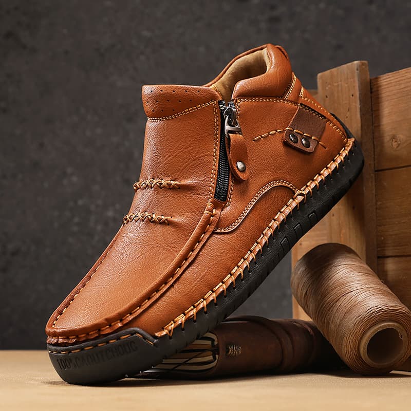 9930 cross-border Amazon bestseller large size men's shoes outdoor casual leather shoes mid-top combat boots autumn/winter soft sole ankle boots