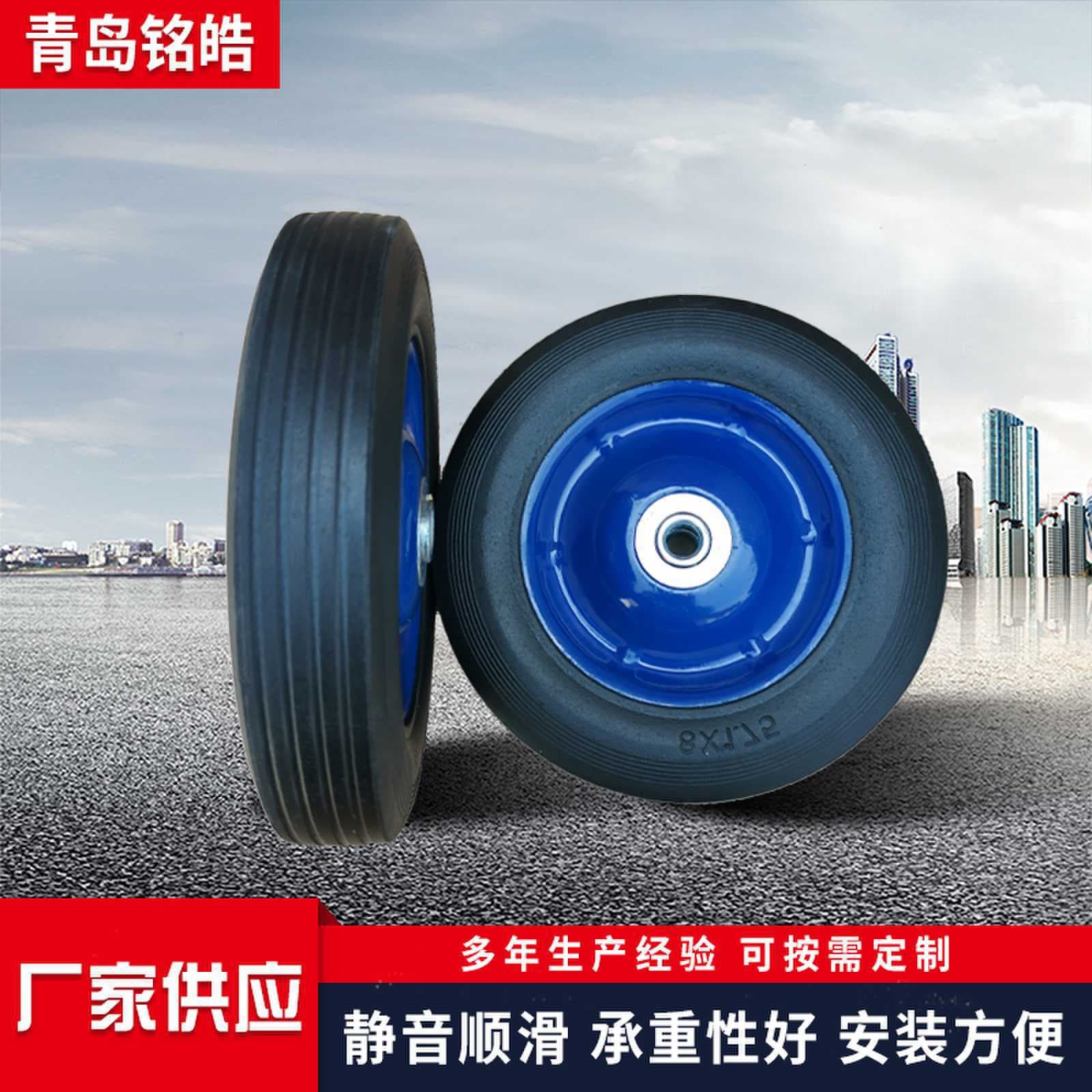 Supply of 8*1.75 solid rubber powder wheels, wholesale for tool carts and luggage cart tires, hand truck rubber powder wheel casters.