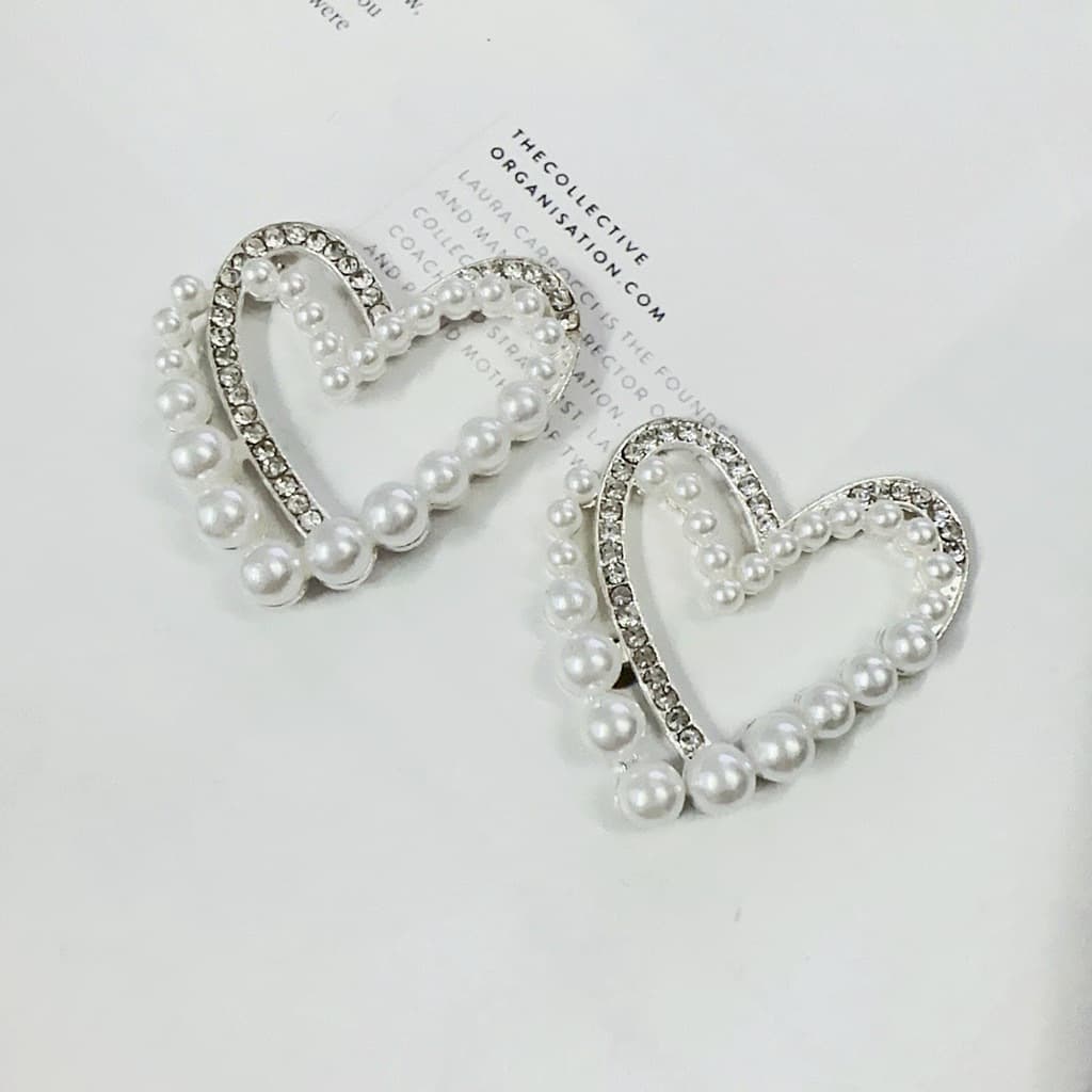 New Inlaid Diamond Pearl Heart DIY Accessories Phone Case Beauty Rhinestone Materials Shoe Decor Stock