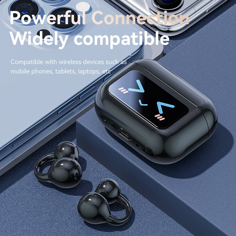 Cross-border AI intelligent translation Bluetooth headset, high-end screen function, clip-on wireless Bluetooth headset, no pain when worn for a long time