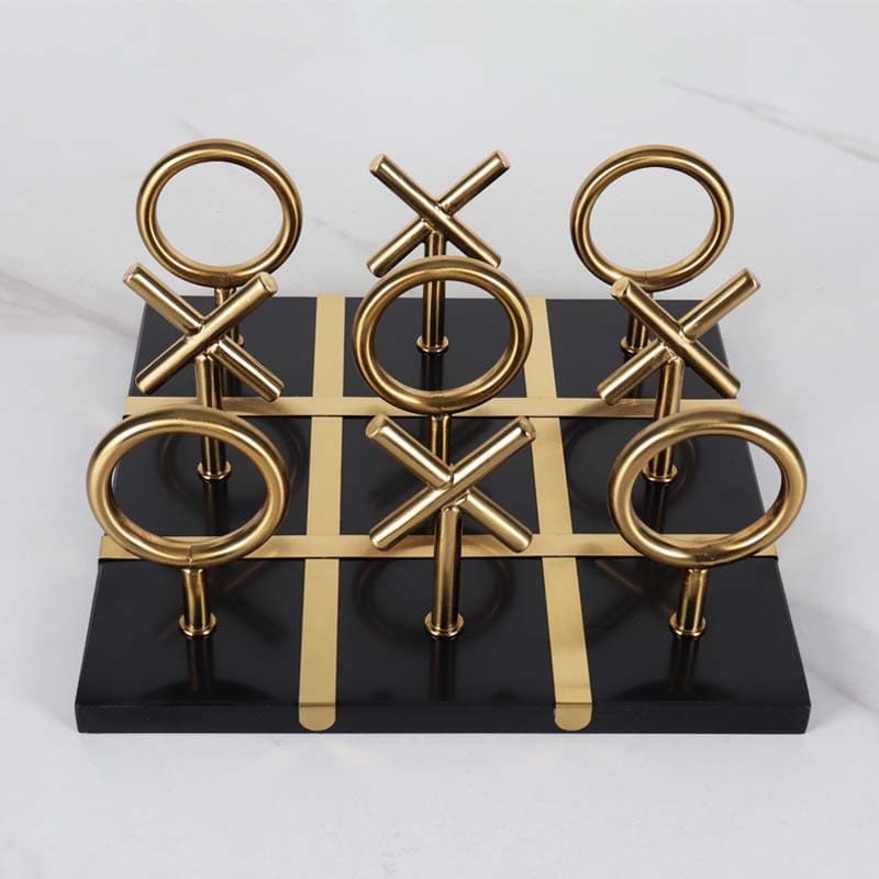 Modern Luxury Marble XO Chess Board Decor Showroom Hotel Home Living Room TV Cabinet Desktop Ornament