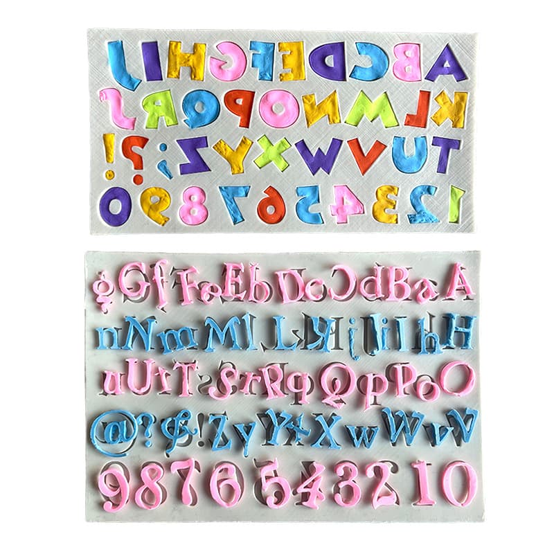 DIY baking case letters liquid silicone mold diy flip cake clay chocolate glue mold