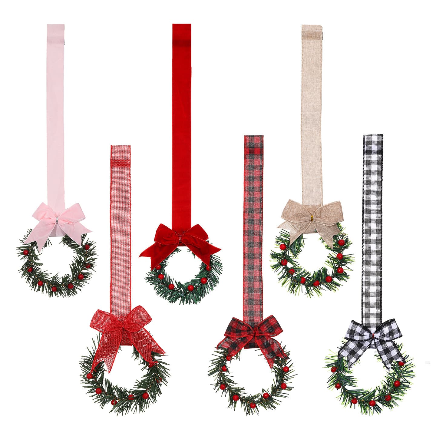 New bow Christmas closet hanging ring door hanging window interior decoration Christmas decoration arrangement flower