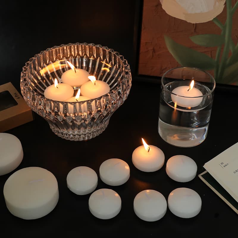 European Style Simple Floating Candle for Valentine's Day Romantic Dinner, Birthday Small Floating Wax