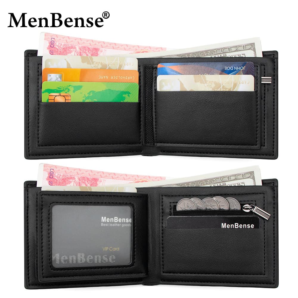 Fashion Casual Men's Wallet Short Bifold Large Capacity Multi-Card Holder Coin Pocket Bank Card Organizer Flip Wallet