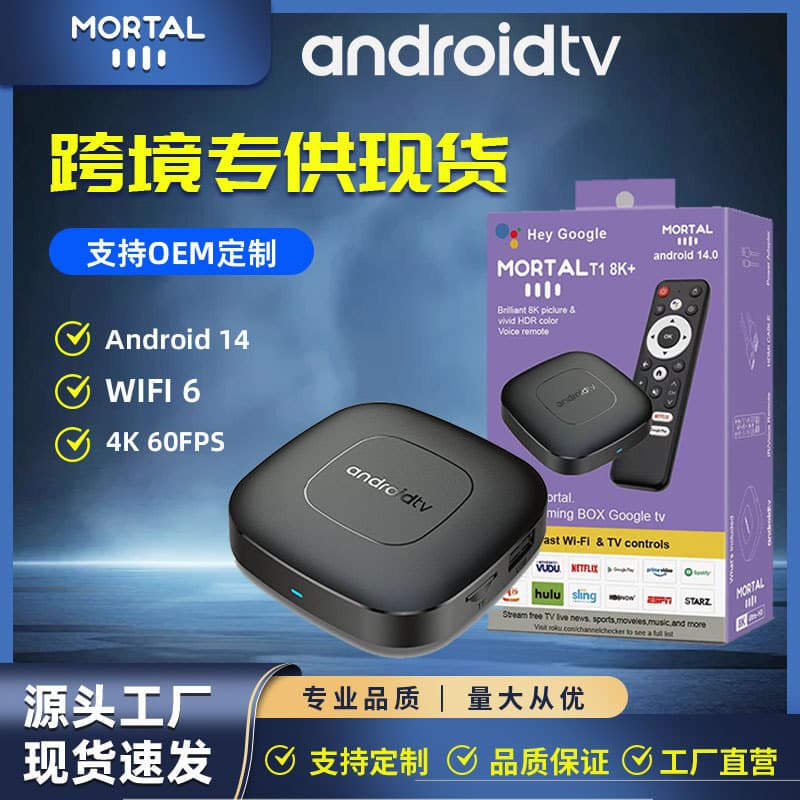 Mortal T1 Android TV Box Dual Wifi Bluetooth Voice Remote Control H313 Full Zone Hacking TV Box Video Output None