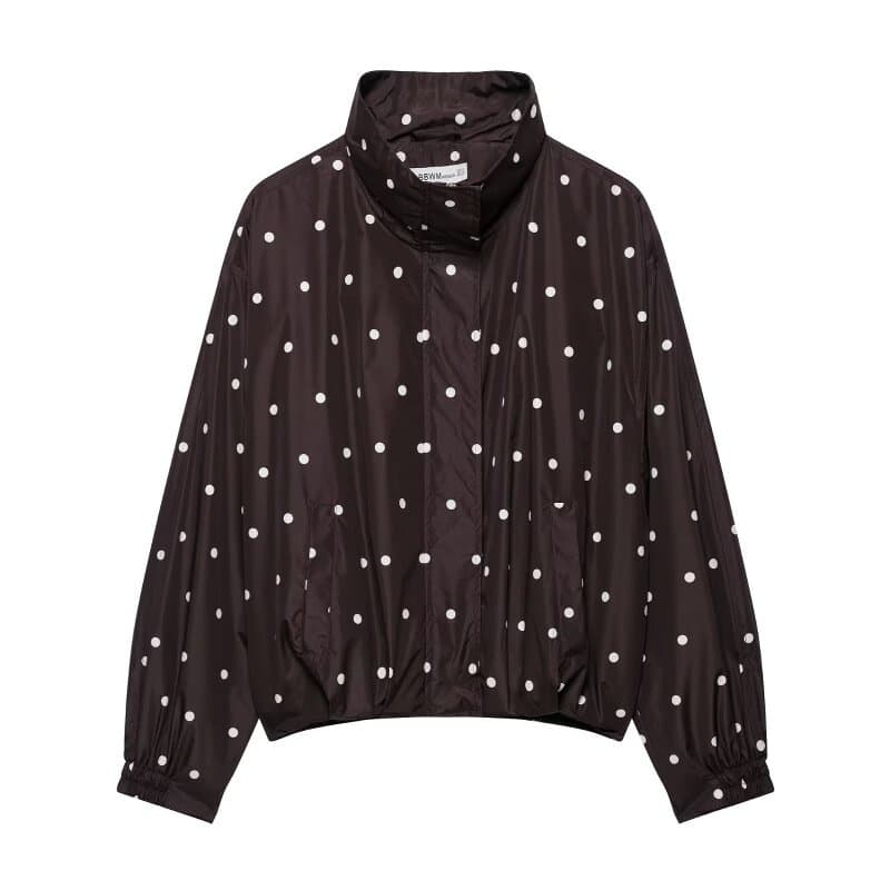 Cross-border Women's Fashion 2026 Fall New Arrival European and American Style Versatile Polka Dot Pilot Jacket Coat 6318278