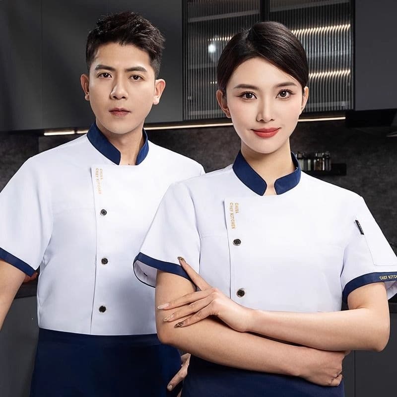 Chef Workwear Waterproof and Oil-Proof Short Sleeve Long Sleeve Summer Restaurant Hotel Back Kitchen Uniform Set