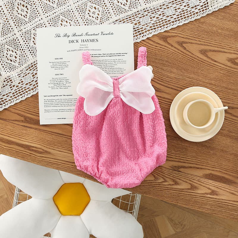 Baby Romper Newborn Butterfly Wing Strap Bodysuit Stylish Summer Thin Onesie Crawling Suit for Girls