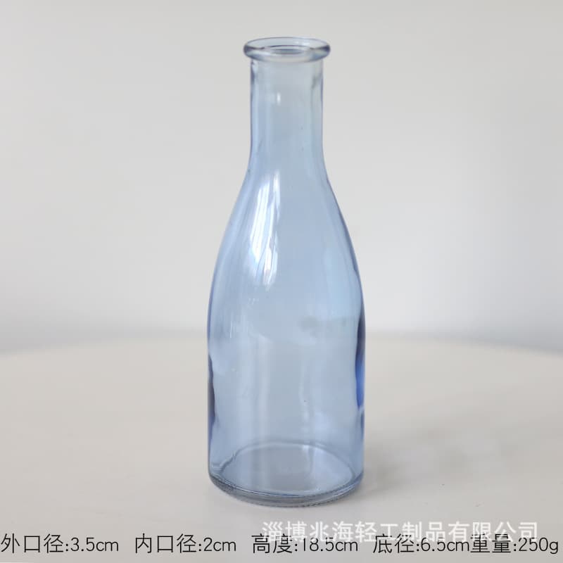 Nordic Simple Morandi Color Narrow Mouth Glass Vase for Living Room Dining Table Flower Arrangement Modern Light Luxury Style