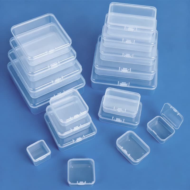 Rectangular Square Plastic Box Transparent Storage Box PP Small Parts Small Tools Organizer Empty Box Stationery Box