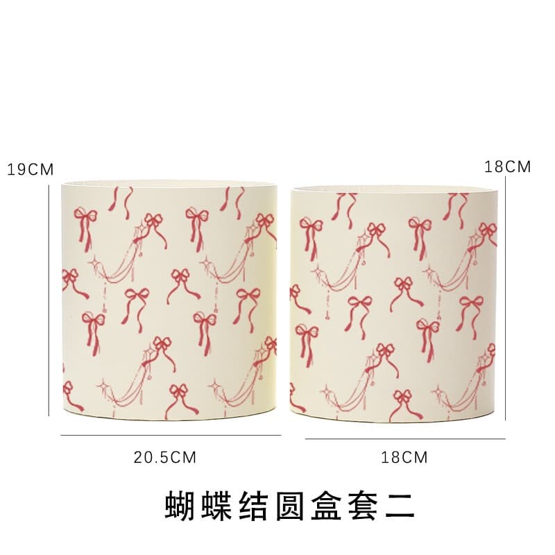 2026 Valentine's Day Hug Bucket Set of 2 Flower Box Gift Box with Bow Floral Arrangement Bucket Fresh Flower Packaging Supplies
