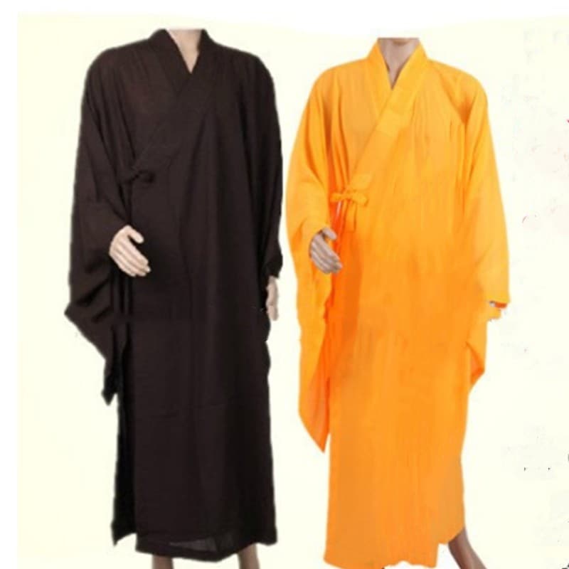 Taiwanese Buddhist robes, long and opaque summer monk garments, classic religious style.