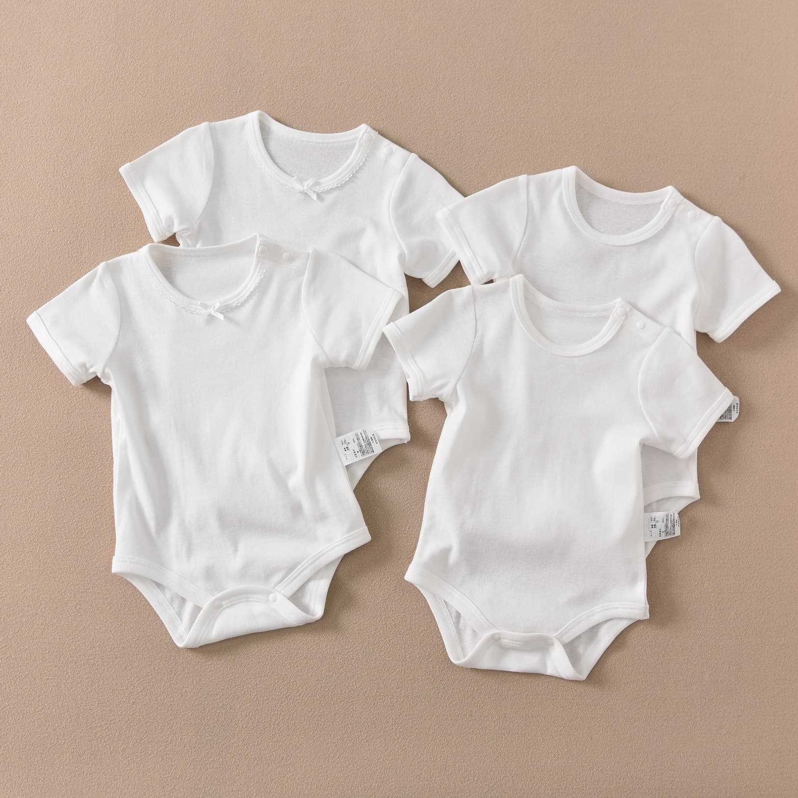 Short-sleeved romper one-piece harem clean version white infant triangle bag fart clothes exported to Japanese manufacturer thin thread