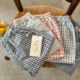 2026 Summer Cotton Plaid Mosquito-Proof Pants Unisex Elastic Ankle-Length Trousers Loose Thin Breathable Casual Pants
