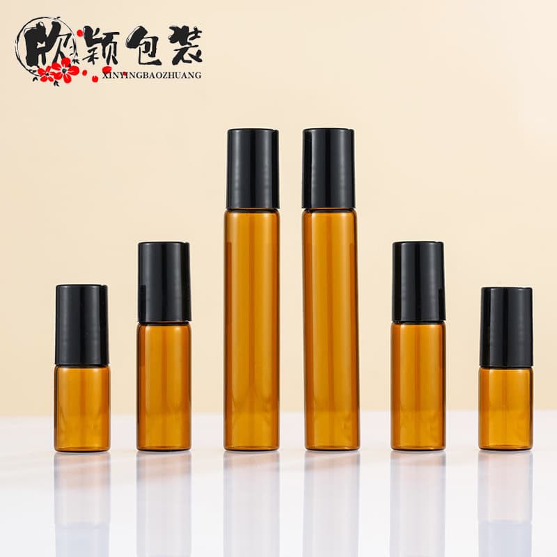Ready Stock 3ml Amber Roller Bottle, 5ml Brown Perfume Essential Oil Roll-On Bottle, 10ml Roller Refill Bottle Wholesale
