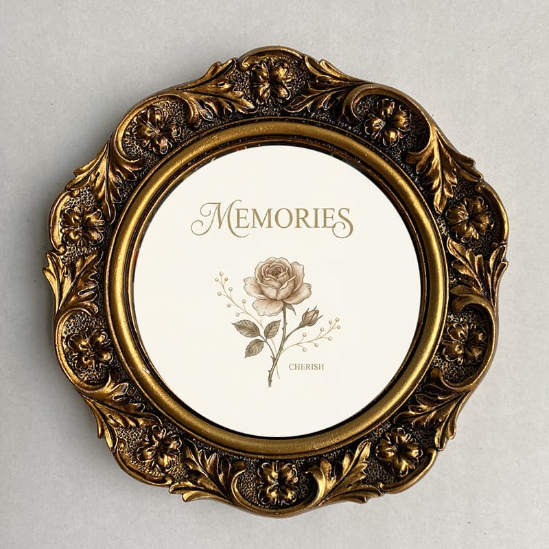 European Carved Wall-Mounted Resin Photo Frame, Small Frame, European Carved Wall Photo Frame Set for Photo Wall