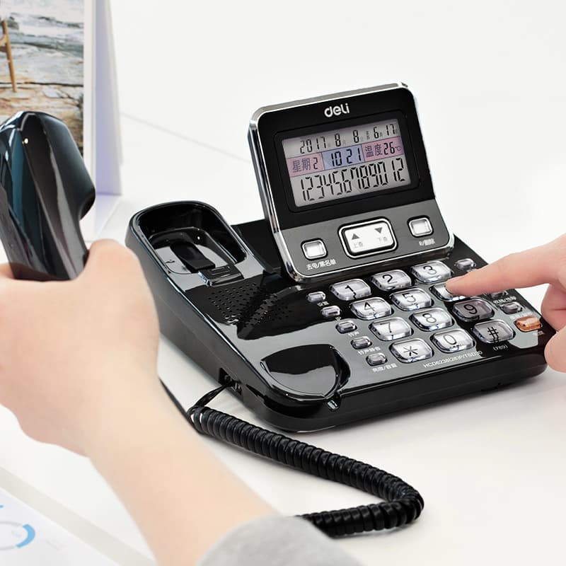 Deli 789 telephone landline landline for office and home use flips to shake the head and can receive extensions