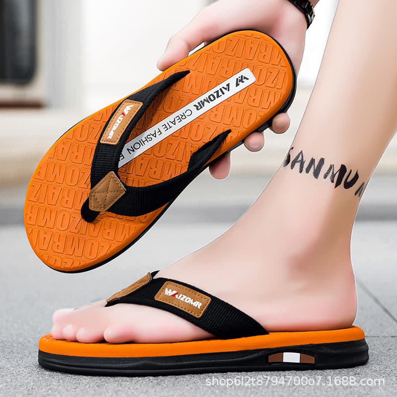 AIZOMR Spring and Summer New Men's Odor-Free Slippers Ultra-Soft EVA High Elasticity Premium Flip-Flops Hot-Selling