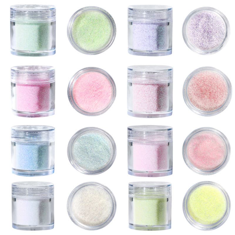 Trendy Nail Art Star Sugar Powder, Sugar Coating Powder, Tweed Powder, Iridescent Gel Polish, Fine Sand Matte Powder, Nail Decoration Powder
