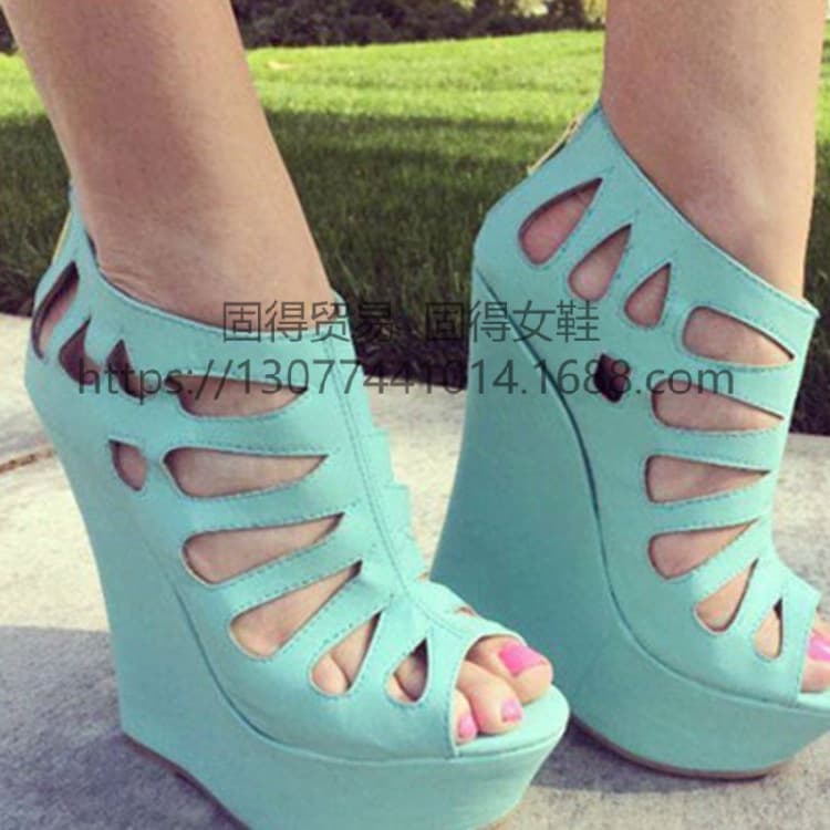 Independent Site Ins Fashion 16cm Platform Wedge High Heel Open Toe Women's Sandals Wed