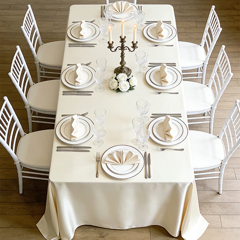 Satin high-end hotel tablecloths, hotel tablecloths, banquet fabrics, European wedding solid color simple satin tablecloths