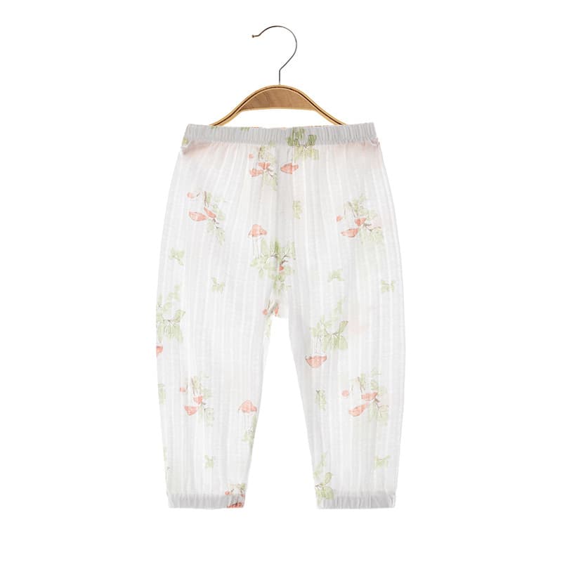 Baby Summer Lightweight Pure Cotton Anti-Mosquito Pants Boys Girls Lantern Pants Air Conditioner Pants Open-Crotch Pants