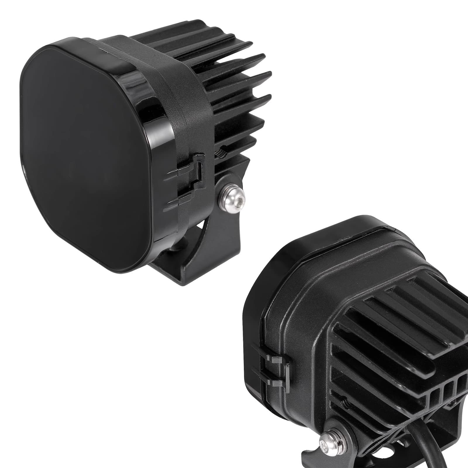 Four-leaf clover-shaped spotlight cover, black sunshade, 40W automotive LED light, yellow faceplate, off-road vehicle spotlight cover.