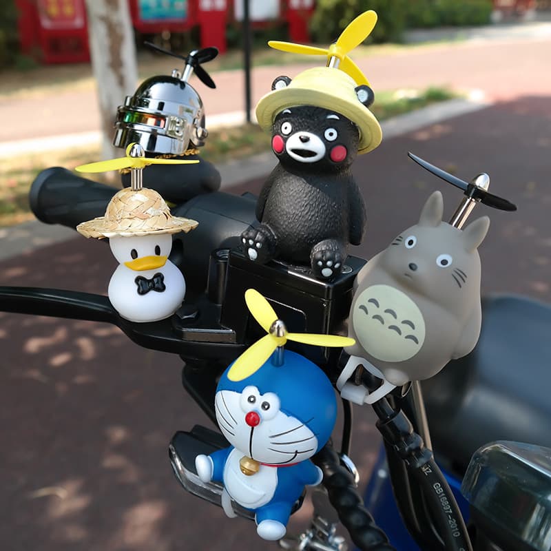 Road bicycle cute cartoon with bamboo dragonfly propeller electric vehicle motorcycle decoration car ornaments
