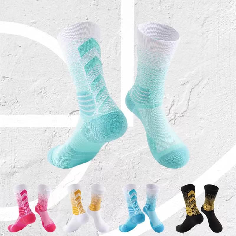Colorful Mid-Calf Basketball Socks for Men and Women, Professional Sports Socks, Sweat-Absorbing, Anti-Friction, Leisure Style