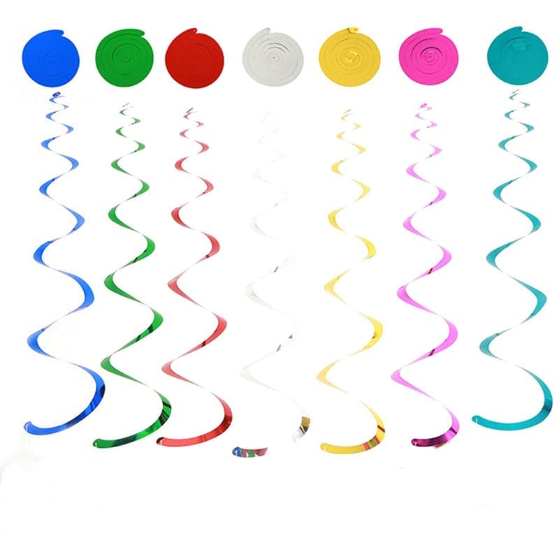 Holiday Decorations Wedding Birthday Party Scene Layout Color Strip Single Double Spiral Pendant Hanging Ornaments Swirl Flower