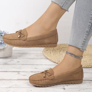 Large Size Best-Selling Export Women's Hand-Stitched Flat Casual Loafers, Vintage Shoes, Cross-Border E-commerce Factory Supply