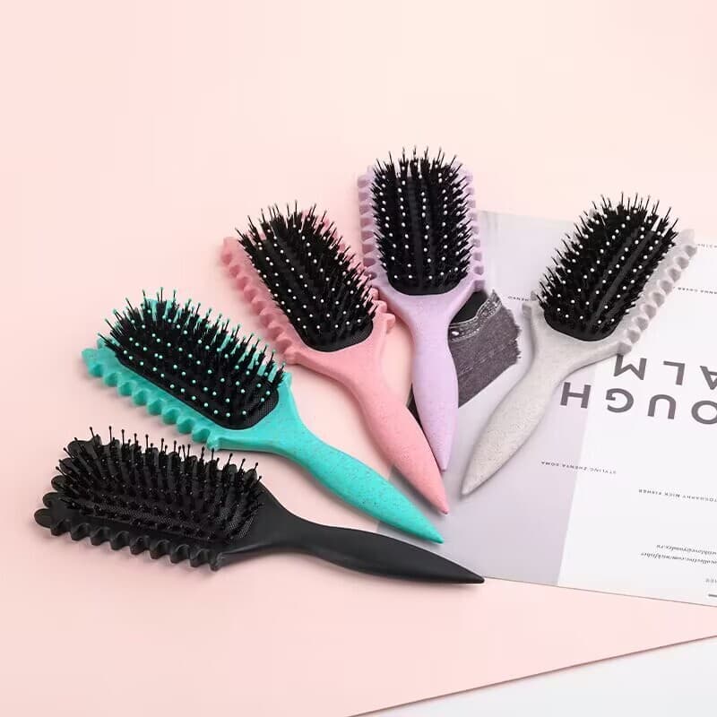Cross-border pig bristle airbag comb, wheat straw massage bounce comb, Amazon's popular curling comb, styling air cushion comb