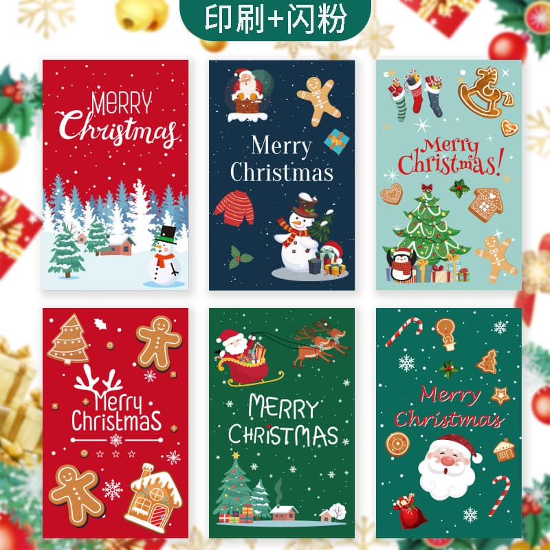 Mini Cute Cartoon Thank You Card Christmas Gift Small Greeting Card Holiday Blessing Card