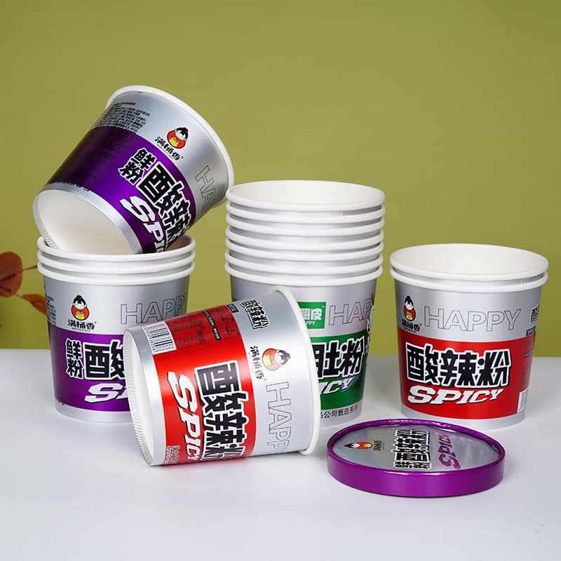Gold foil aluminum instant noodle bowls, stinky tofu packaging, kraft paper meal boxes, customized thickened disposable paper bowls
