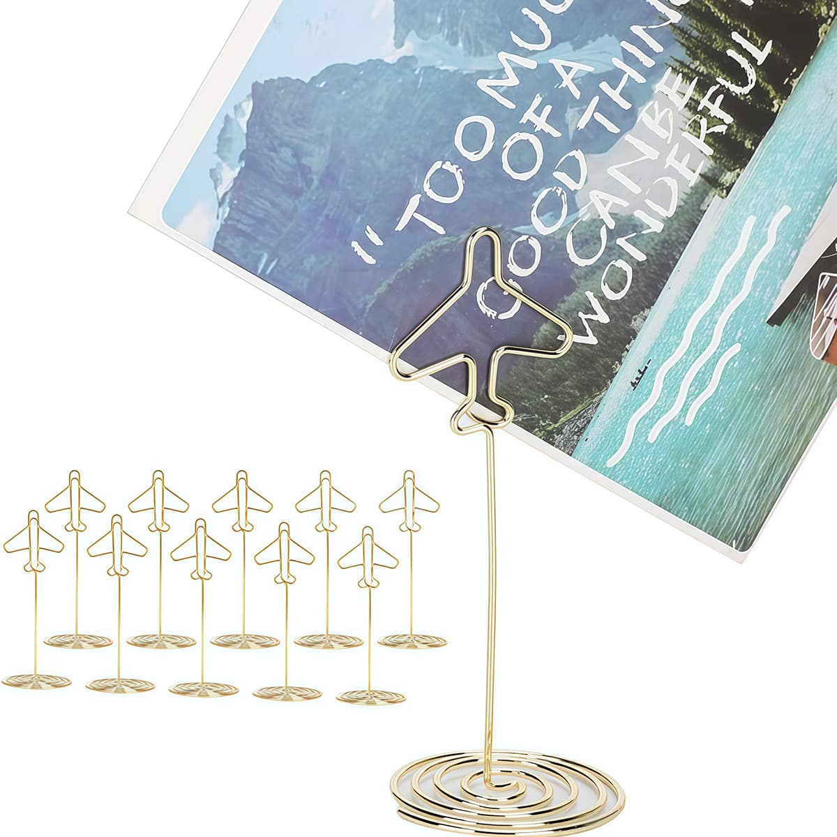 Aircraft metal note holder desktop ornaments photo holder card message holder flower shop message card ready-made manufacturer