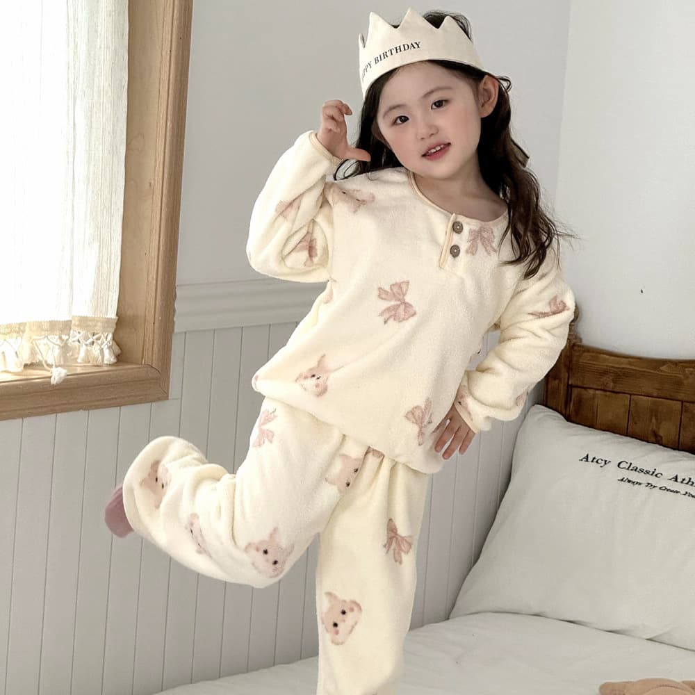 Boys' Pajamas Autumn/Winter 2025 New Style Children Girls Flannel Homewear Thickened Coral Fleece Set