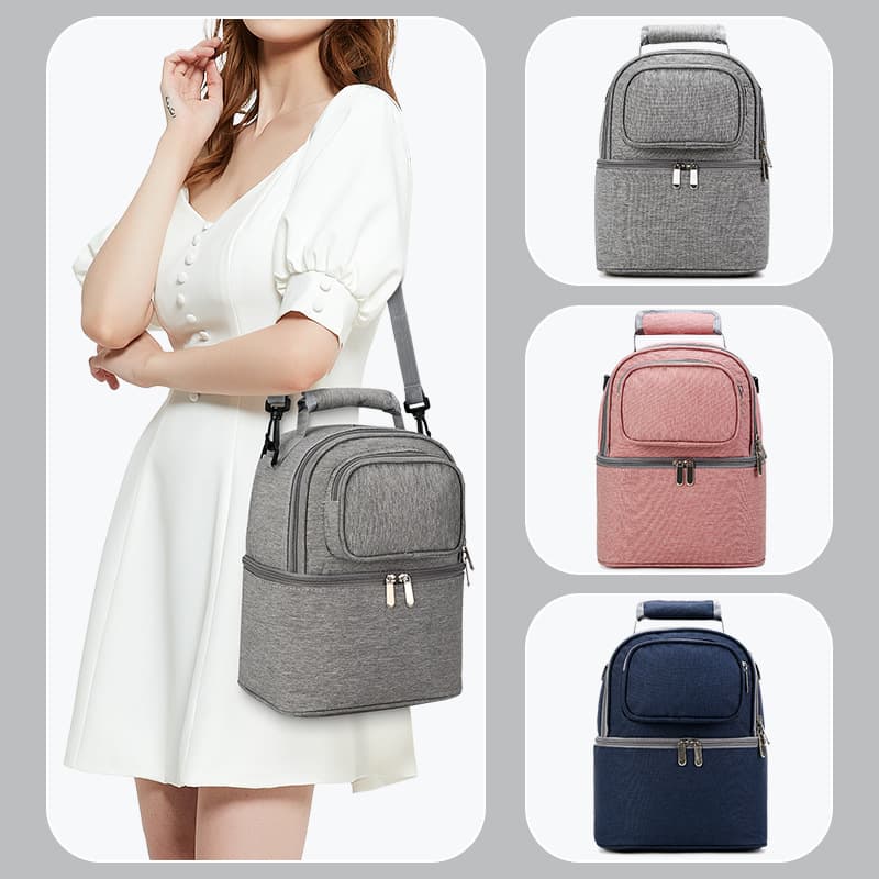 Outdoor Work Breast Pump Backpack Insulated Bag Portable Breast Milk Cooler Blue Ice Pack Double-Layer Breast Pump Mom Bag