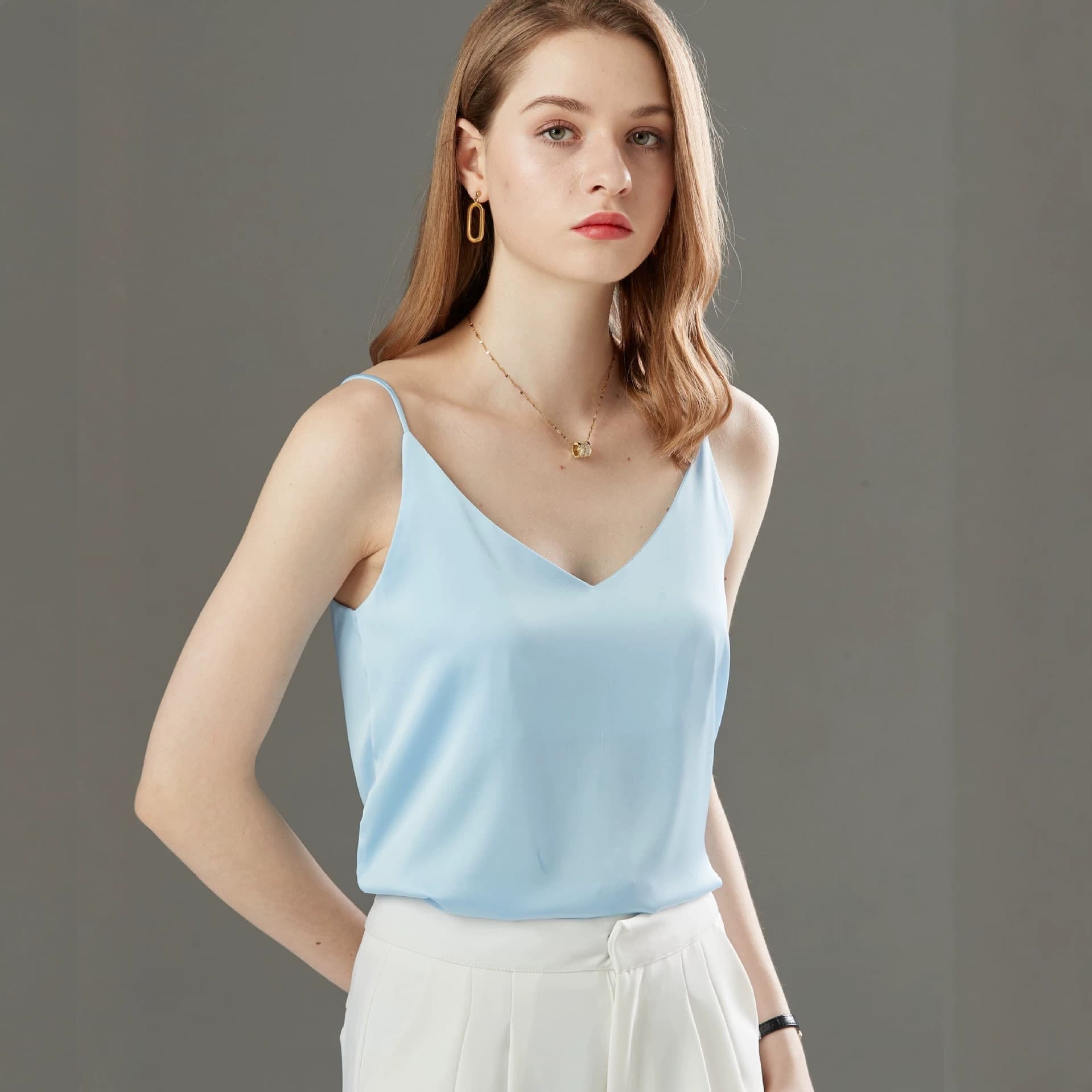 Cross-border Sleeveless Vest Top for Women, Satin Camisole Inner Layer, Silk-like Loose Fit Outerwear, Plus Size for Curvy Women, Sexy Style