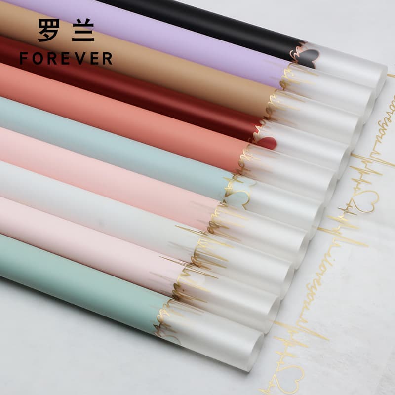 Roland Heartbeat Factory Wholesale Jelly Film Fresh Flower Bouquet Wrapping Paper Waterproof Matte Paper Florist Floral Material