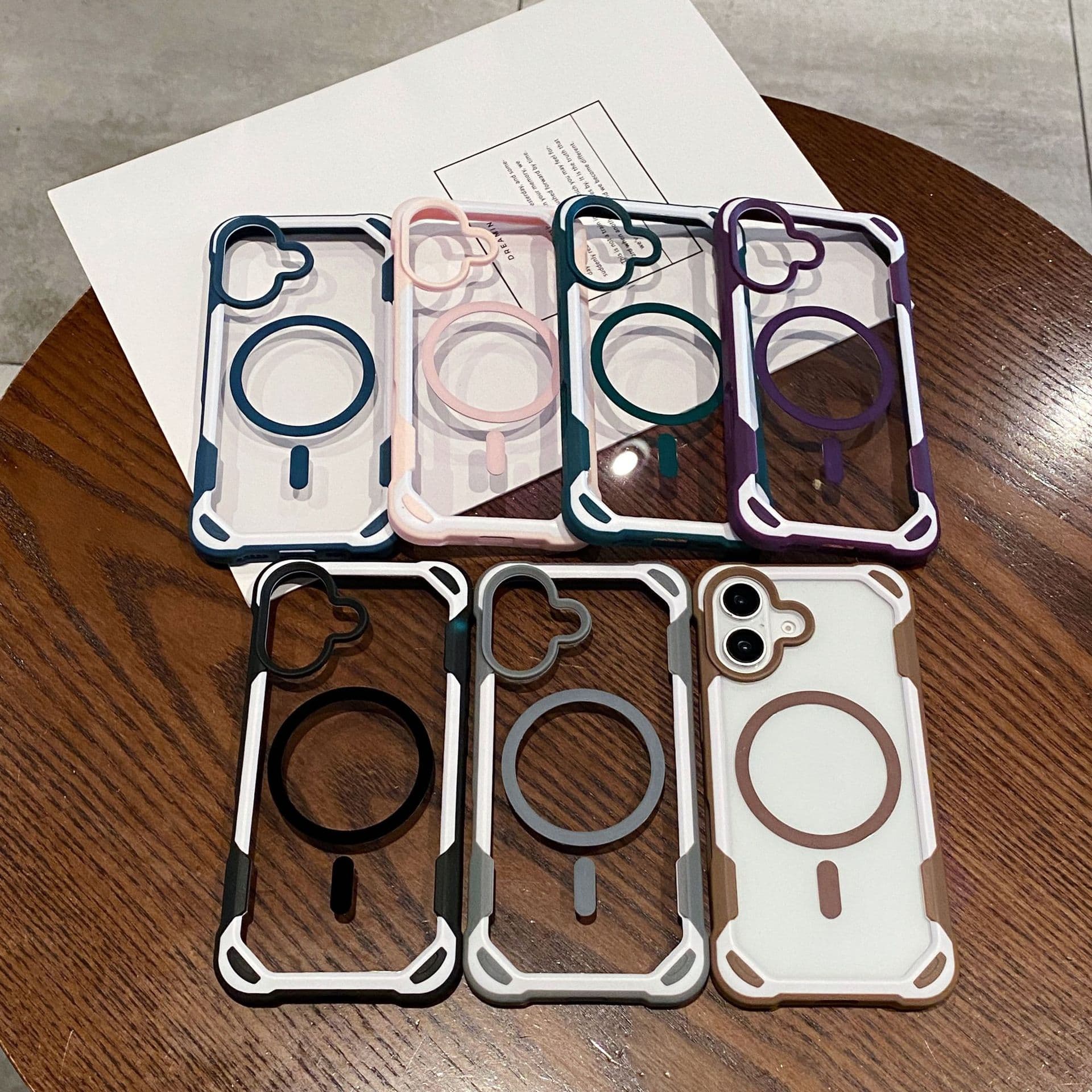 Compatible with iPhone 17 Pro Max Panda Magnetic Phone Case for Apple 15 Dual-Color Anti-Drop 13 Transparent Protective Cover