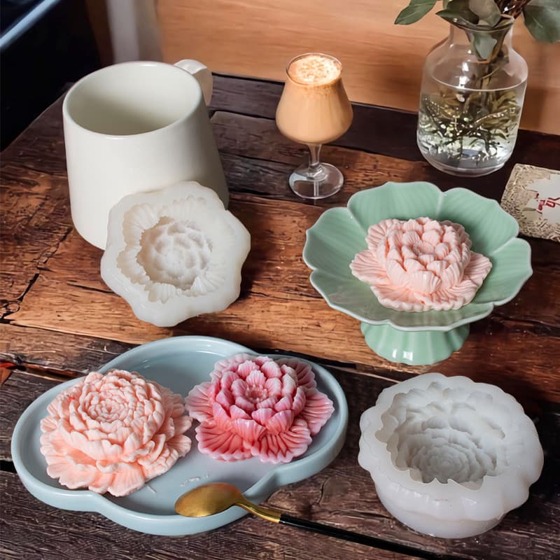 Sanxin Guofeng Peony Mousse Cake Silicone Mold Creative DIY Hibiscus Flower Jelly Pastry Silicone Grinding Tool