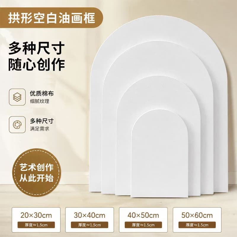 Factory Direct Acrylic Cross-border Arch Oil Painting Frame Half-circle Inner Frame Canvas Decorative Frame Irregular Canvas Frame