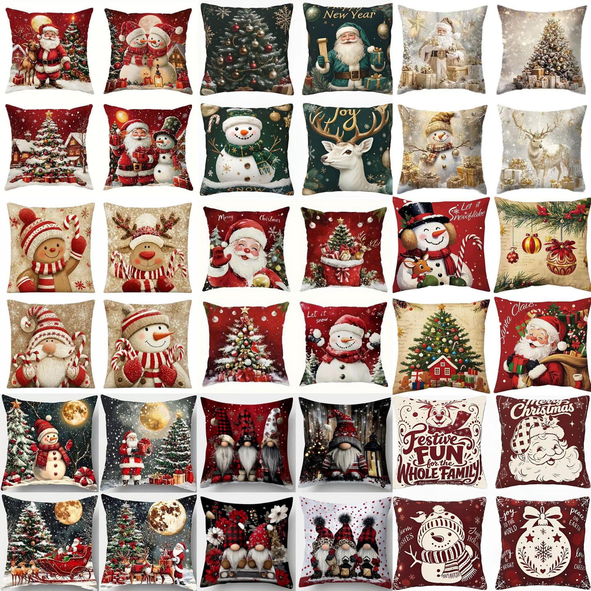 Cross-Border New Christmas Pillow Cover Amazon Hot Seller Home Holiday Sofa Cushion Pillow Cover Decoration