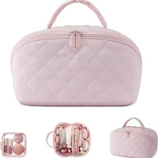 Cross-border New Large Capacity Portable Makeup Bag Makeup Brush Partition Storage Bag High-end Travel Toiletry Bag