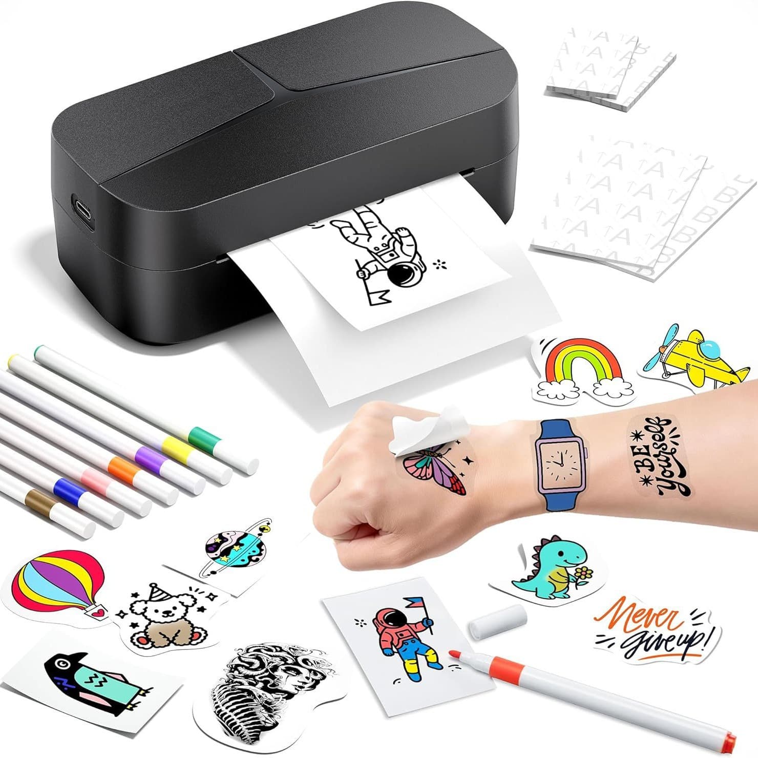 Phomemo TK32 Tattoo Transfer Printer Phone Bluetooth Thermal Printer Water-Slide Transfer Cross-Border Tattoo Printer