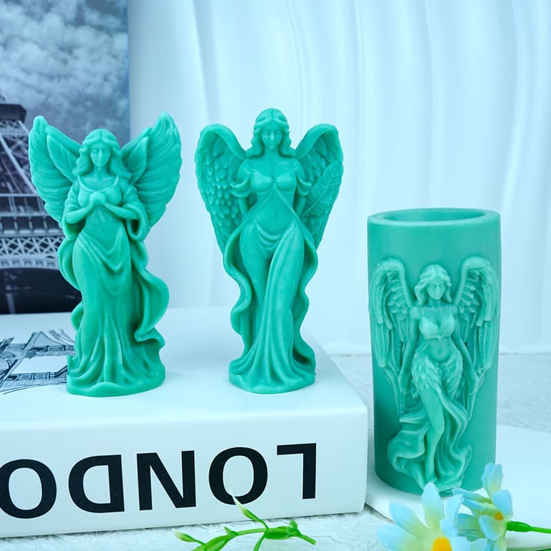 Three Vintage Angel Portrait Silicone Mold Angel Scented Candle Desktop Decoration Resin Chocolate Mold