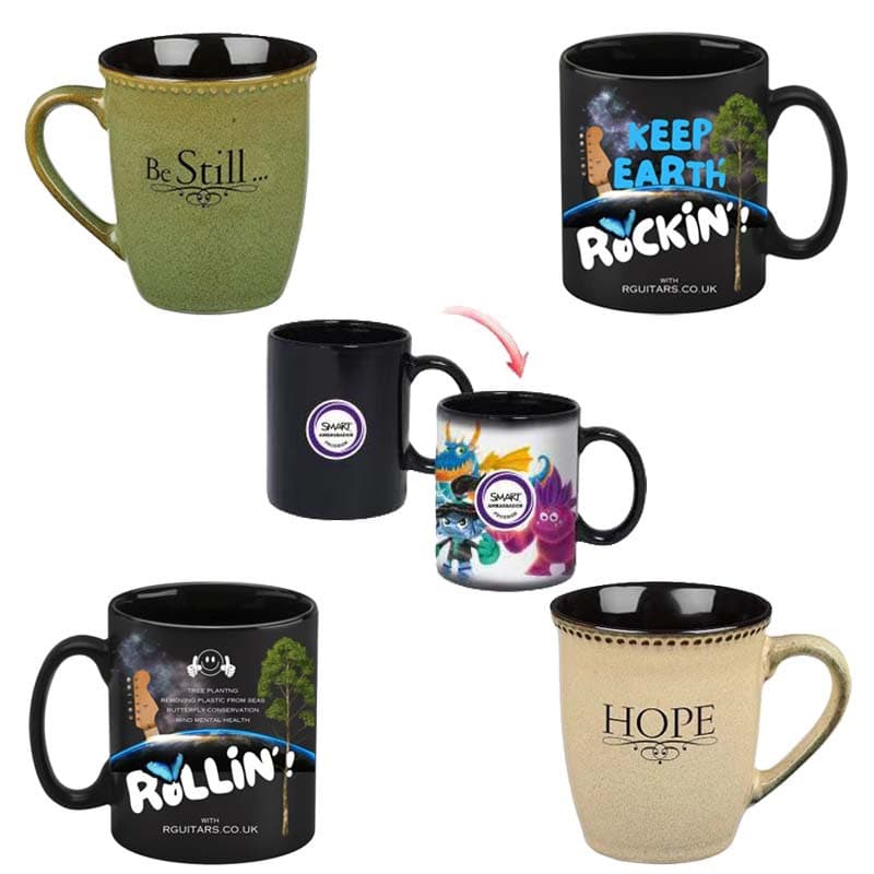 Custom ceramic cup with printable logo, sublimation mug, cute color-changing cup, promotional mug, simple minimalist mug