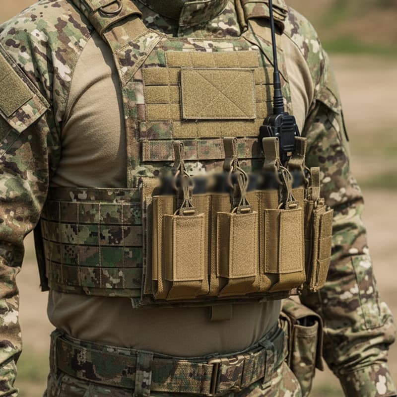 Tactical Triple Magazine Pouch with Sub-Pouch, Military CS Pistol Magazine Bag, MOLLE Battle Belt Magazine Pouch Storage